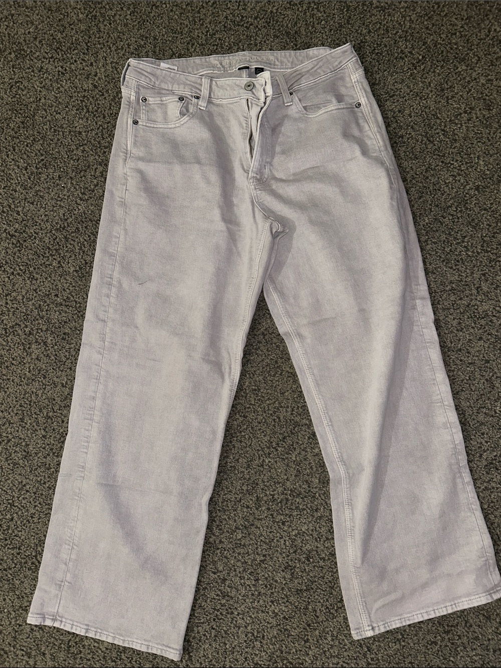 American Eagle Outfitters Men's Light Gray Relaxed Jeans
